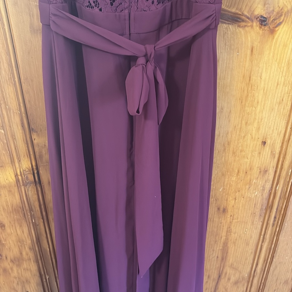 Lulu's Momentous Moments Burgundy Lace Backless Maxi Dress - Size Small - Picture 10 of 14